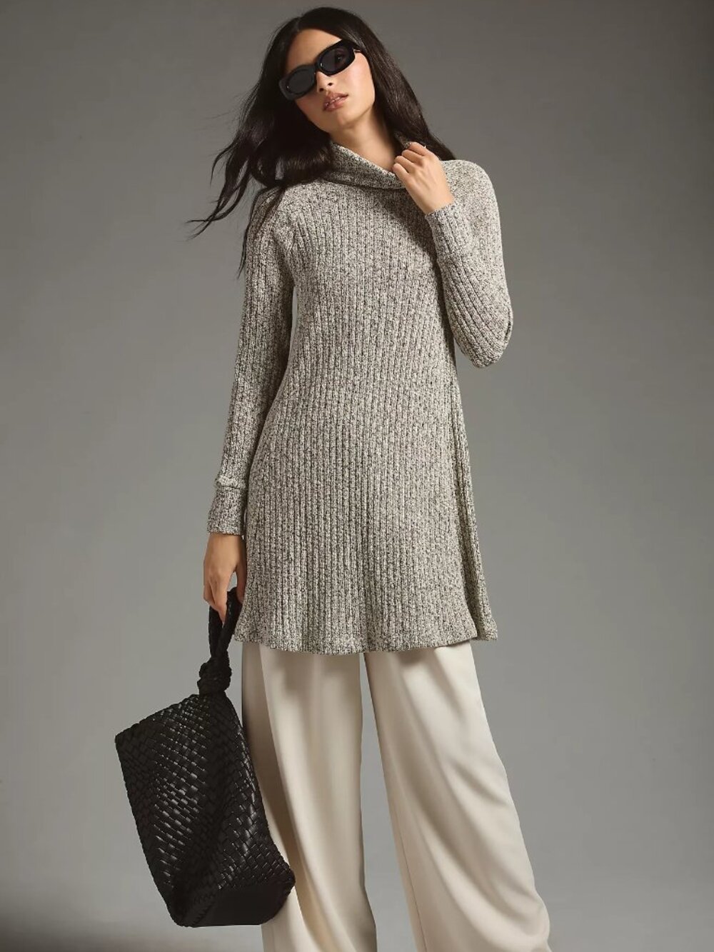Daily Practice by Anthropologie Long-Sleeve Turtleneck Sweater Mini Dress